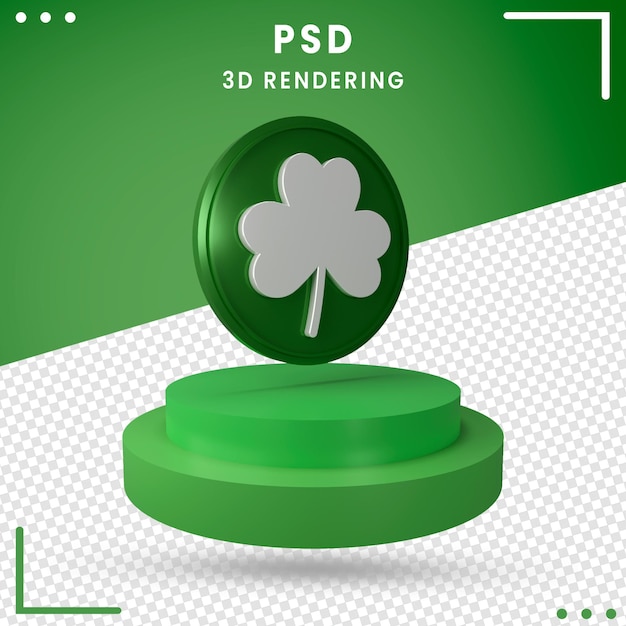 PSD green 3d rotated st. patrick's day isolated