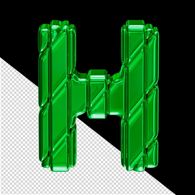 Green 3d symbol in a frame letter h