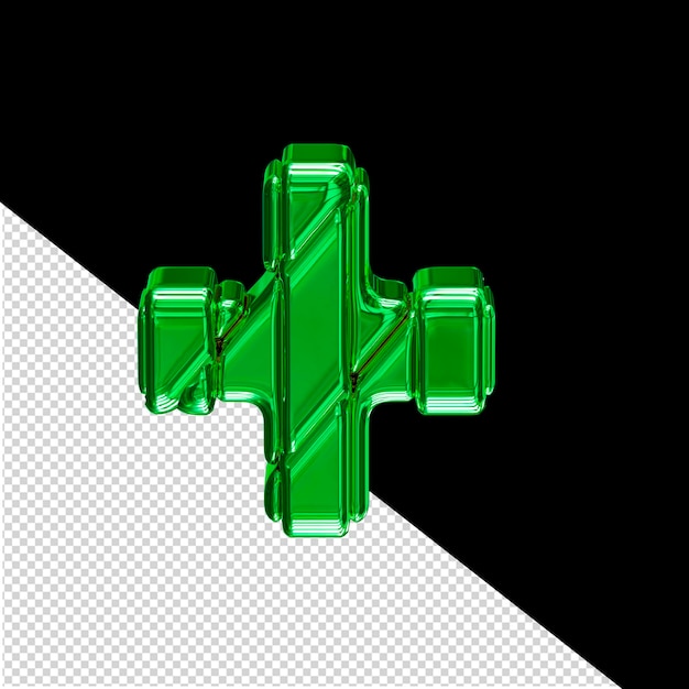 PSD green 3d symbol in a frame