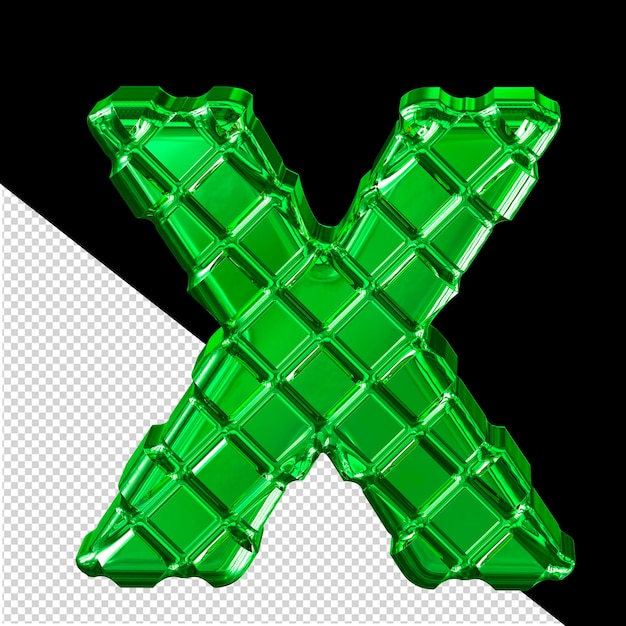 PSD 마름모꼴 문자 x로 만든 녹색 3d 기호