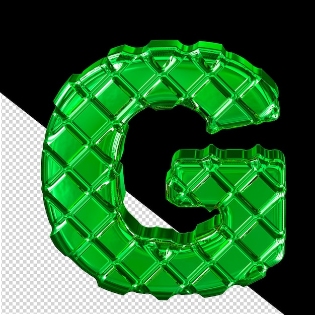 Green 3d symbol made of rhombuses letter g