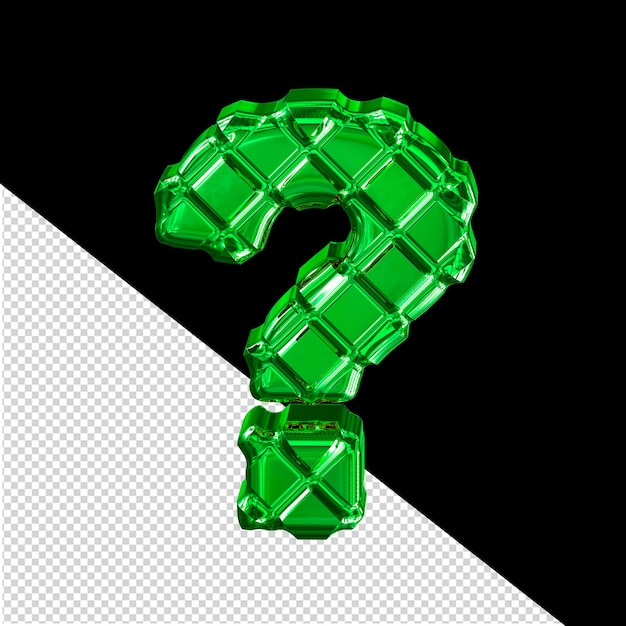 PSD green 3d symbol made of rhombuses