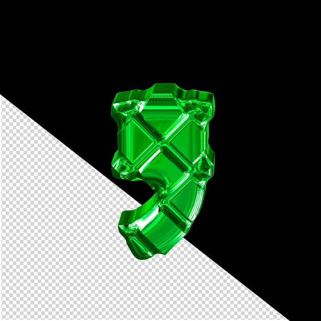 PSD green 3d symbol made of rhombuses