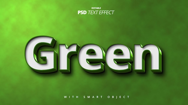 Green 3d text effect template design mockup