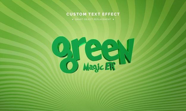 PSD effetto verde di stile del testo 3d