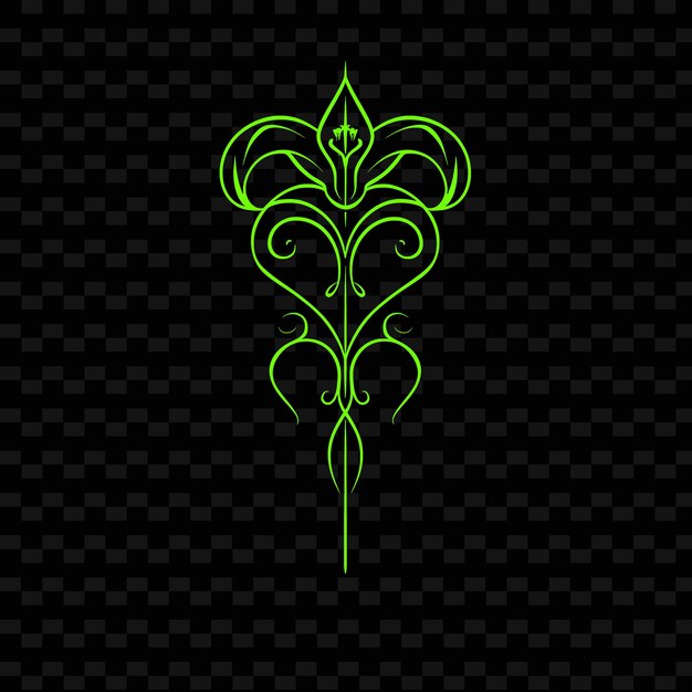 PSD green abstract design on a black background