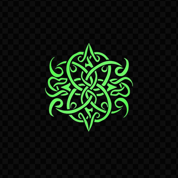 PSD green abstract design on a black background