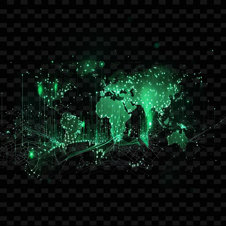 PSD a green abstract image of a world map