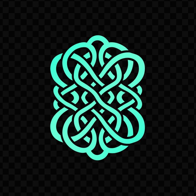 PSD green abstract pattern of the celtic knot on a dark background