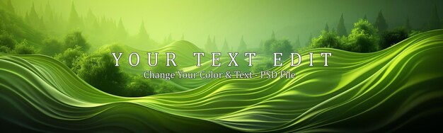 PSD a green abstract wave background