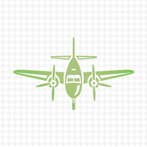 PSD green airplane on a white background