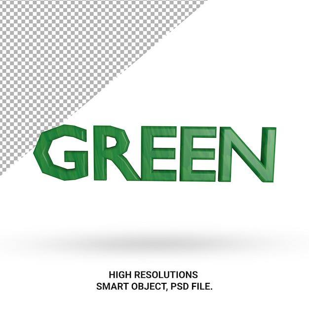 PSD Зеленый alphabet 3d визуализации, изолированные для социальных сетей