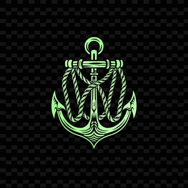 PSD green anchor with a green anchor on a black background