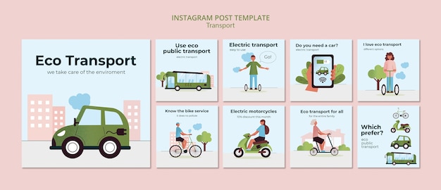 PSD グリーンで環境に優しい交通機関のinstagram投稿コレクション