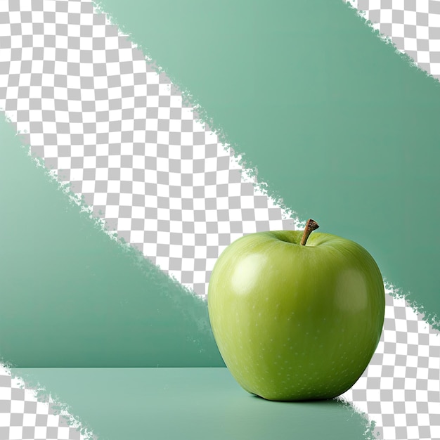 PSD Зеленый яблоко на прозрачном фоне с местом для текста