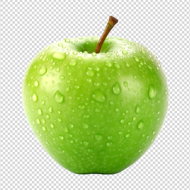 PSD green apple fruit with transparent background