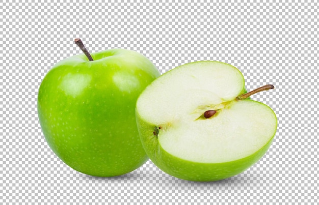 Green apple isolated on alpha layer