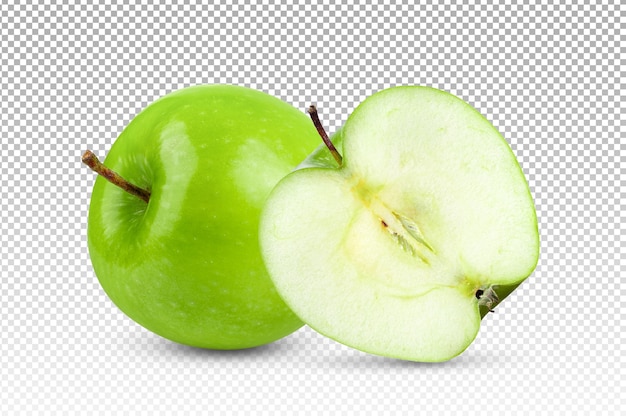 PSD green apple isolated