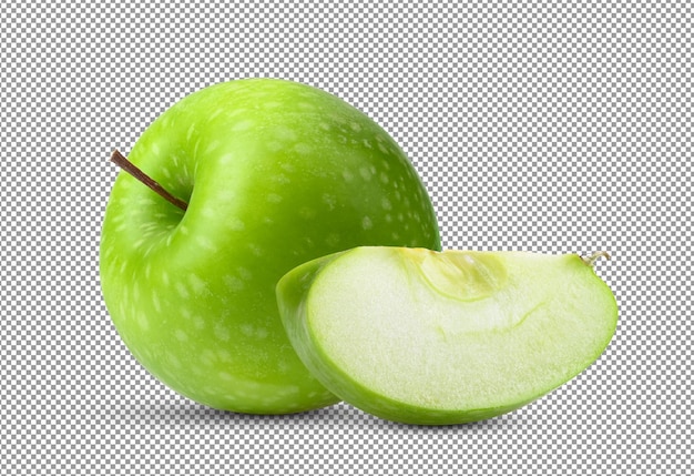 PSD Зеленое яблоко изолировано