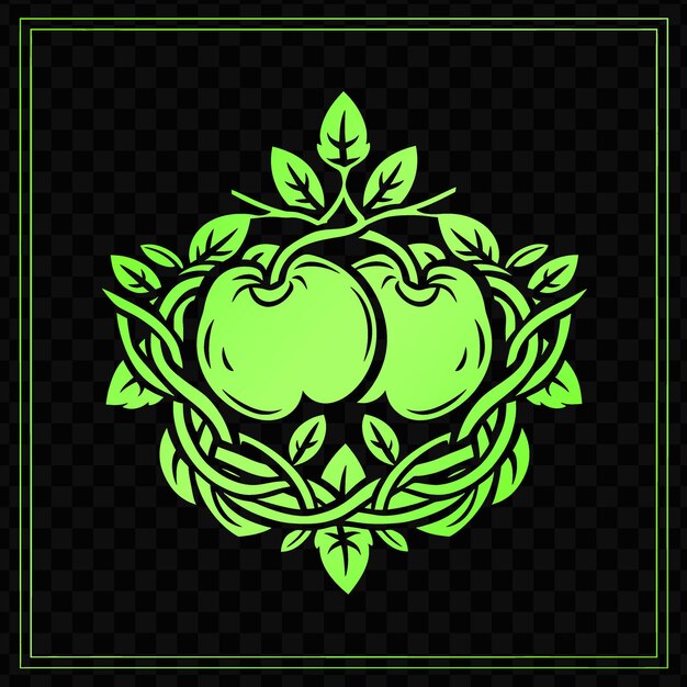 PSD a green apple with a green background with a green apple on the bottom