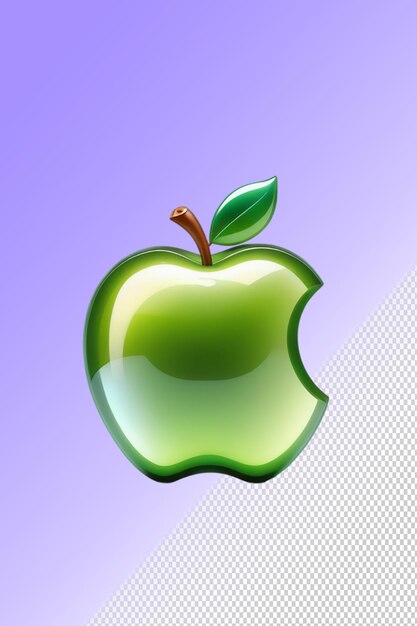 PSD a green apple with a leaf on it