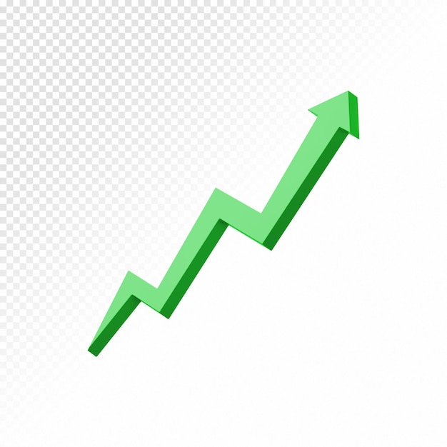 green arrow indicating growth and success