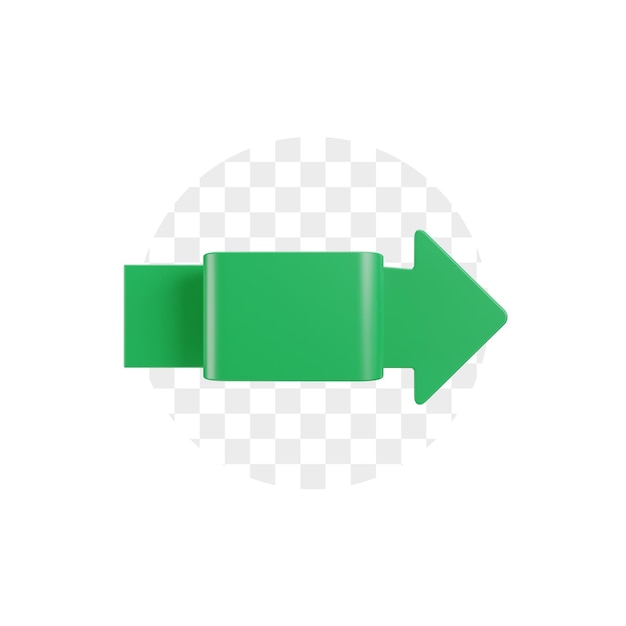 Premium PSD | Green arrow right