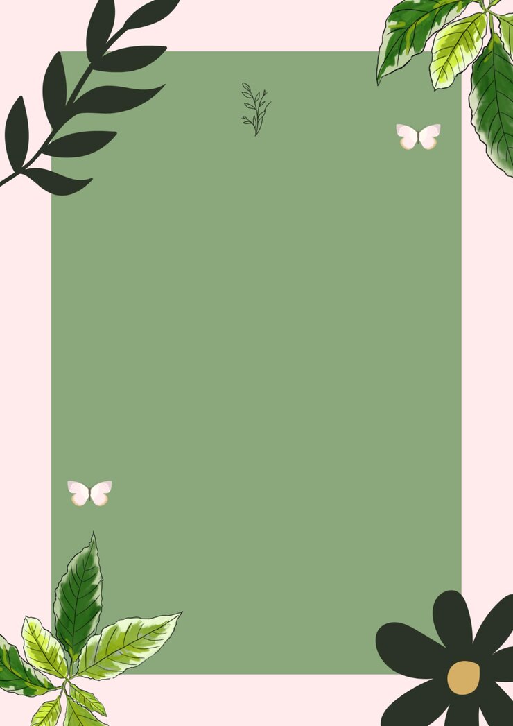 PSD a green background with butterflies and butterflies on it