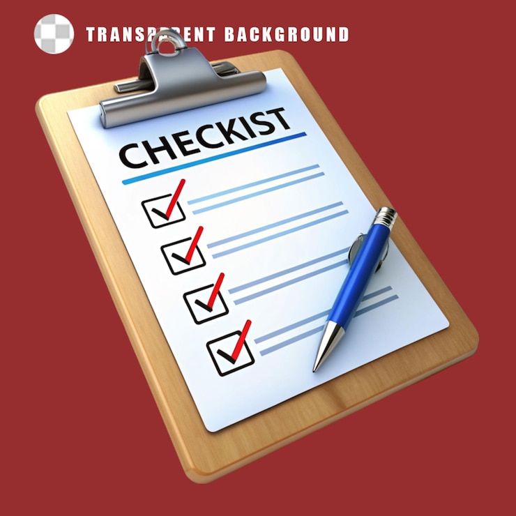 PSD green background with checklist pencil and clipboard