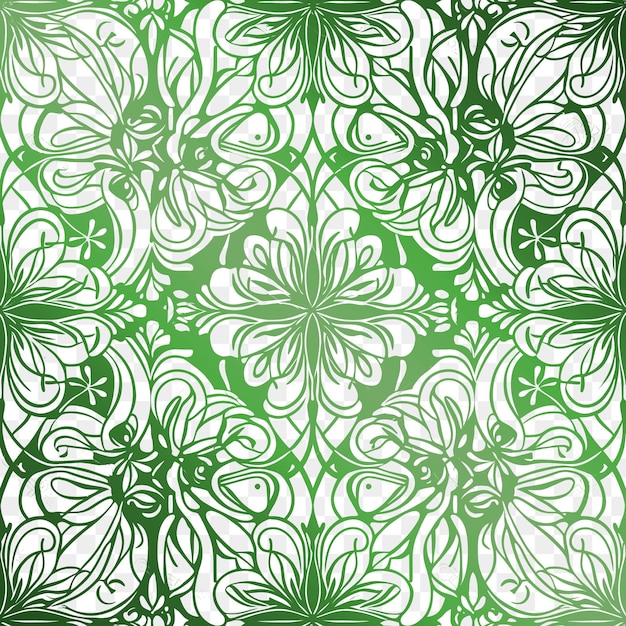 PSD a green background with a pattern of flowers