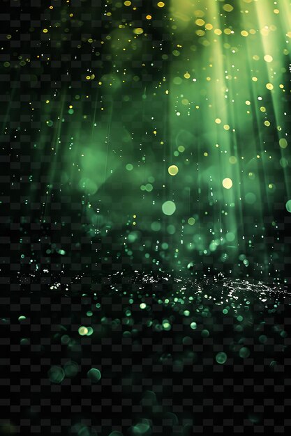 PSD a green background with sparkling lights and a green background