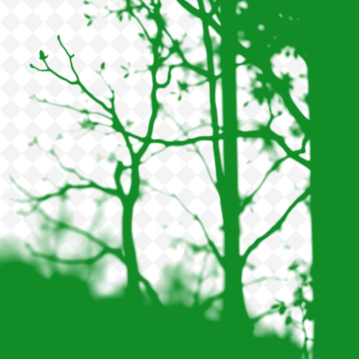 PSD a green background with a tree in the foreground and a white background with a green background