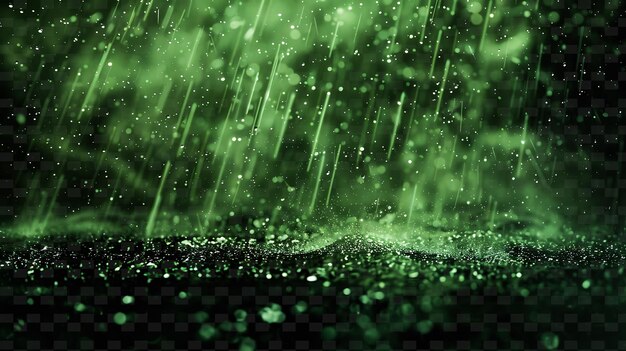 A green background with water drops