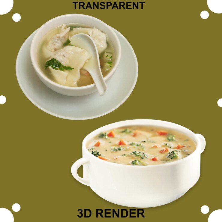 PSD 綠色背景有白色碗和食物碗