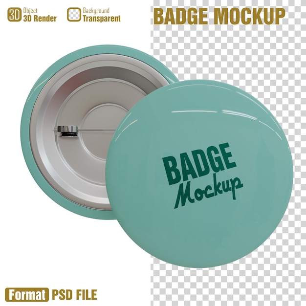 PSD a green badge mockup with a button in the middle