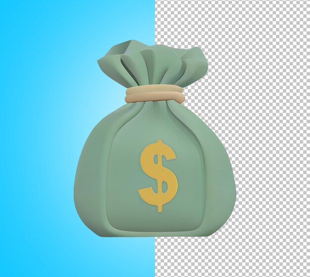 PSD a green bag with a dollar sign on it