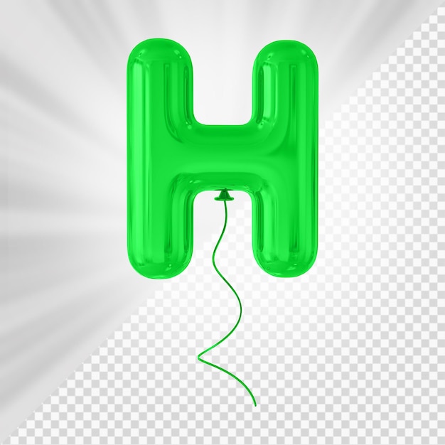 PSD green balloon letter h