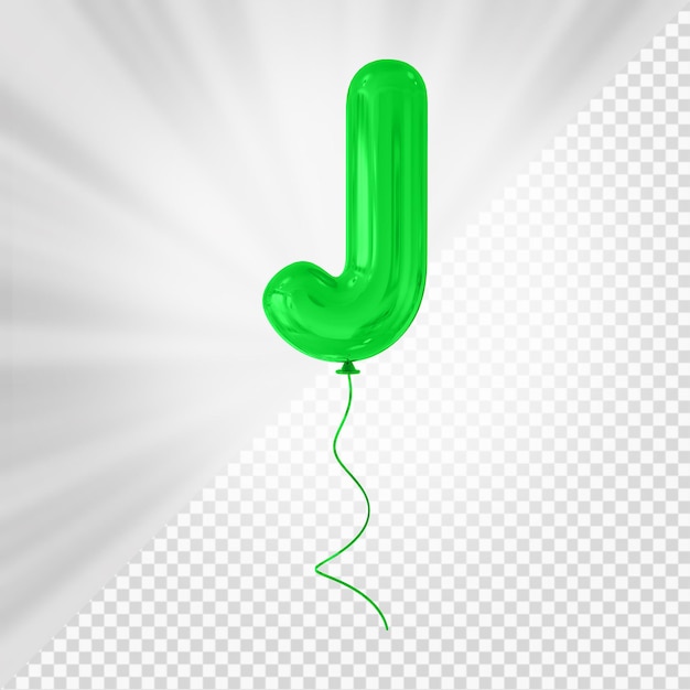 Green balloon letter j