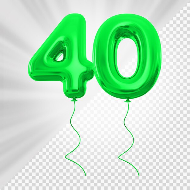 PSD palloncino verde numero 40