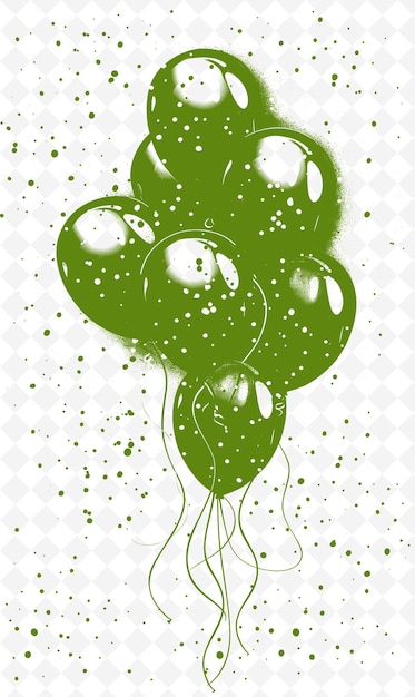 PSD a green balloon with the words  balloons  on it
