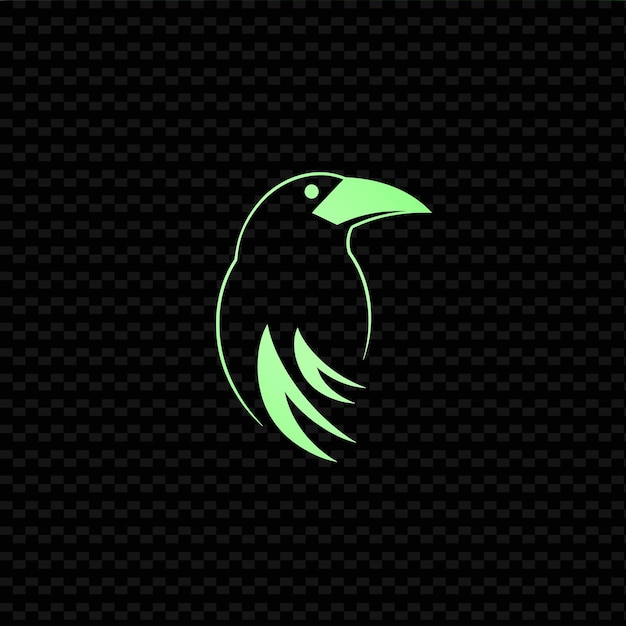 PSD a green bird on a black background with a green symbol of a bird