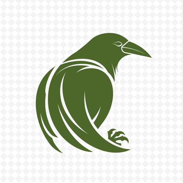 PSD green bird on a white background