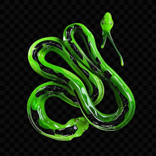 PSD green and black 3d illustration of a snake with the words quot snake quot on it