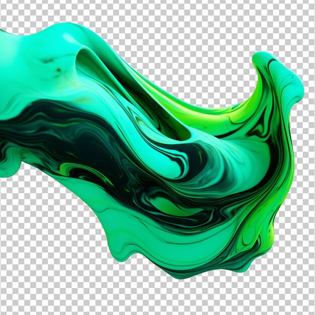 PSD green black cyan abstract paint stroke fluid liquid isolate neon