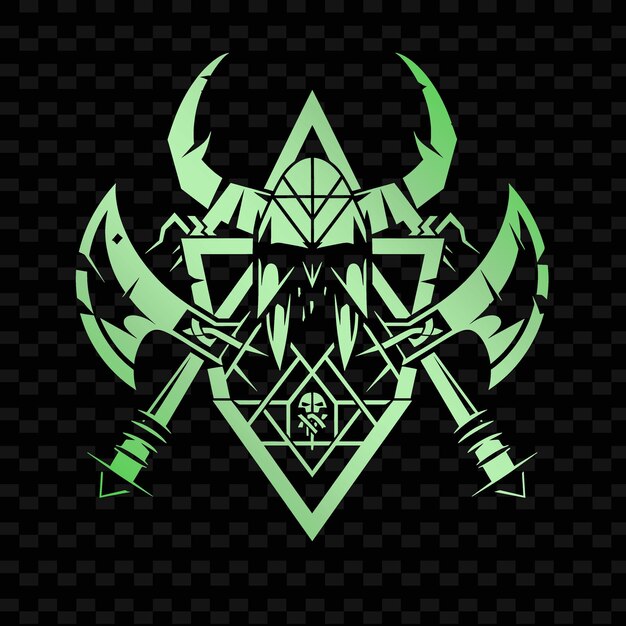 PSD a green and black logo with a symbol that says quot horns quot