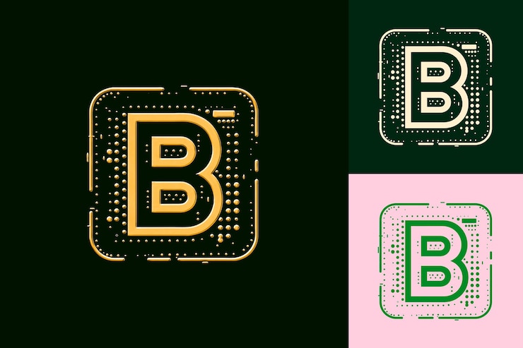PSD a green and black sign that says b on it