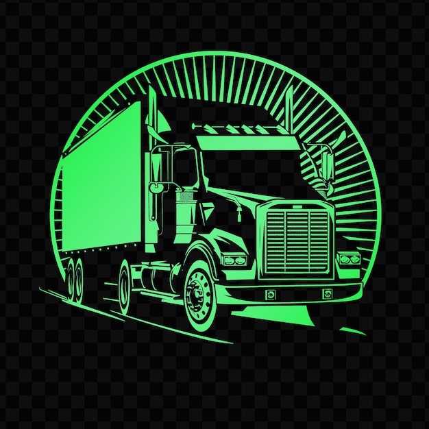 PSD a green and black sign that says semi truck on it