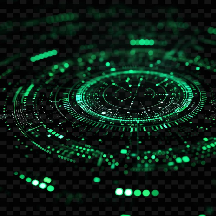 PSD a green and black spider web with a green background with a circle of dots and a circle of dots