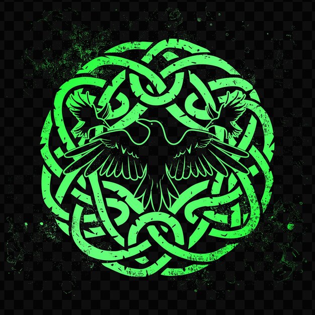 PSD a green and black symbol of a symbol of snakes