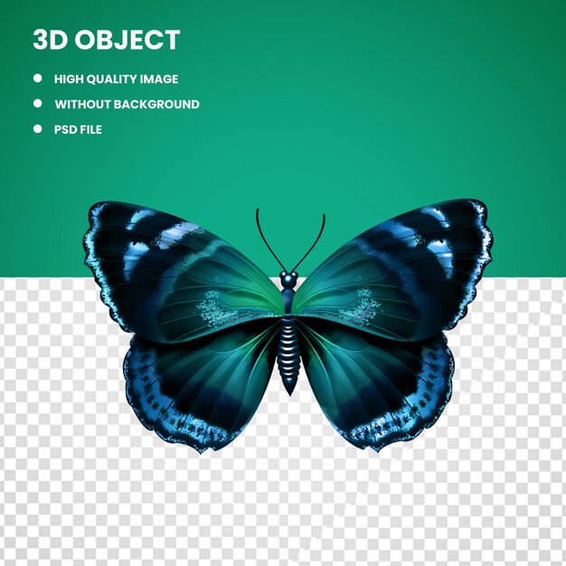 PSD green and blue butterfly